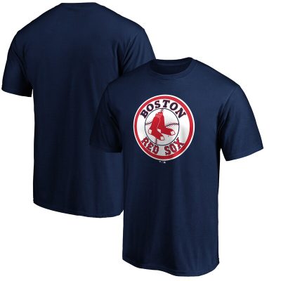 Boston Red Sox Navy Cooperstown Collection Forbes Team Logo Unisex T-Shirt Cotton Tee