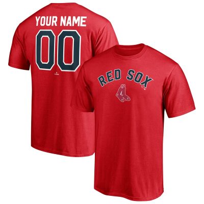 Boston Red Sox Red Cooperstown Winning Streak Personalized Name & Number Unisex T-Shirt Cotton Tee