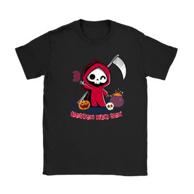 Boston Red Sox x Grim Reaper Cute Spooky x MLB Halloween Unisex T-Shirt Cotton Tee TAT15566