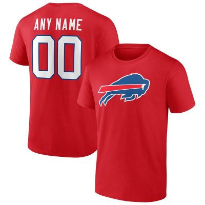 Buffalo Bills Red Team Logo Personalized Name & Number Unisex T-Shirt Cotton Tee