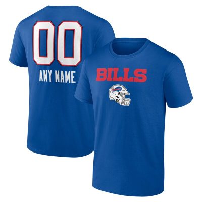 Buffalo Bills Royal Personalized Name & Number Team Wordmark Unisex T-Shirt Cotton Tee