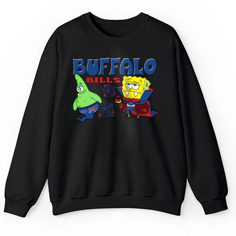 Buffalo Bills x Halloween NFL x Spongebob Vampirebob  Ghost Patrick Unisex Sweatshirt TAS16234