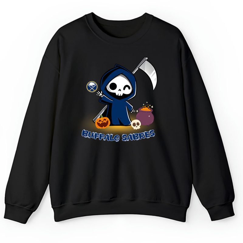 Buffalo Sabres x Grim Reaper Cute Spooky x NHL Halloween Unisex Sweatshirt TAS15574