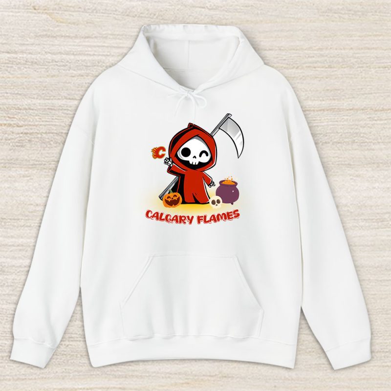 Calgary Flames x Grim Reaper Cute Spooky x NHL Halloween Unisex Hoodie TAH14723