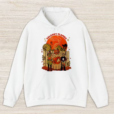 Calgary Flames x Halloween Horror Nights x Pumpkin Face Unisex Hoodie TAH14722