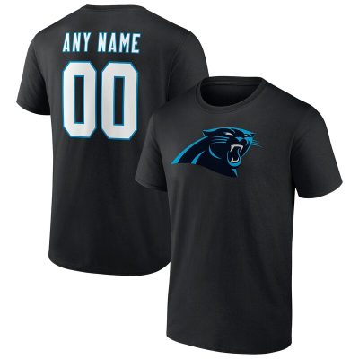 Carolina Panthers Black Team Personalized Name & Number Unisex T-Shirt Cotton Tee