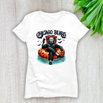 Chicago Bears x Halloween Horror x Michael Myers Masked Killer Lady T-Shirt Women Tee LTL15593