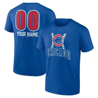 Chicago Cubs  Royal Personalized Name & Number Fastball Unisex T-Shirt Cotton Tee