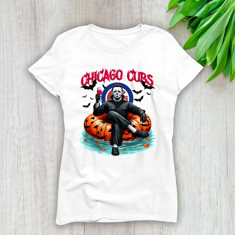 Chicago Cubs x Halloween Masquerade MLB x Michael Myers Masked Killer Lady T-Shirt Women Tee LTL15190