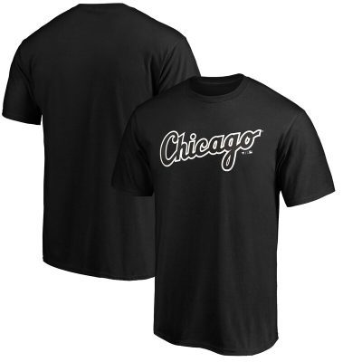 Chicago White Sox Black Team Logo Unisex T-Shirt Cotton Tee