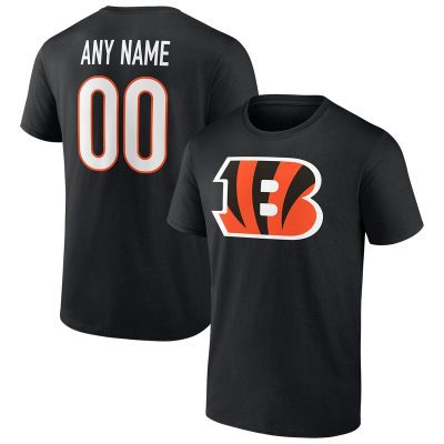 Cincinnati Bengals Black Team Personalized Name & Number Unisex T-Shirt Cotton Tee