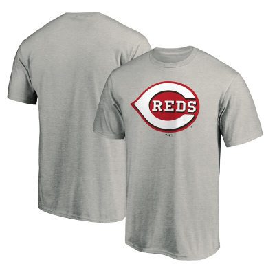 Cincinnati Reds Heathered Gray Team Logo Unisex T-Shirt Cotton Tee