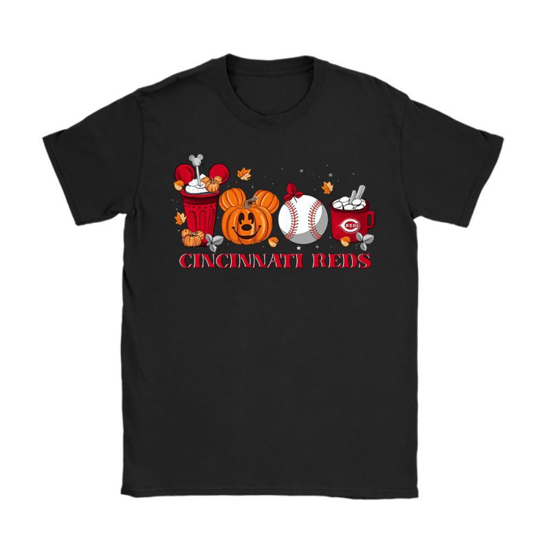 Cincinnati Reds x Halloween Horror Nights x Pumpkin Face Unisex T-Shirt Cotton Tee TAT15597