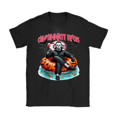 Cincinnati Reds x Halloween Masquerade MLB x Michael Myers Masked Killer Unisex T-Shirt Cotton Tee TAT15817