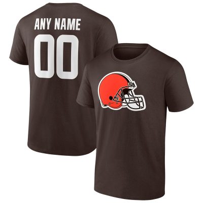 Cleveland Browns Brown Team Personalized Name & Number Unisex T-Shirt Cotton Tee