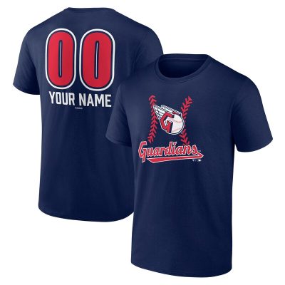 Cleveland Guardians  Navy Personalized Name & Number Fastball Unisex T-Shirt Cotton Tee