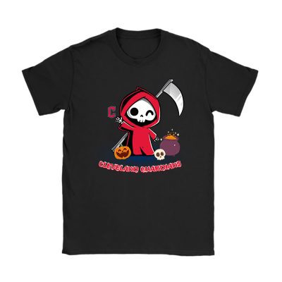 Cleveland Guardians x Grim Reaper Cute Spooky x MLB Halloween Unisex T-Shirt Cotton Tee TAT15613