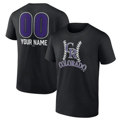 Colorado Rockies  Black Personalized Name & Number Fastball Unisex T-Shirt Cotton Tee