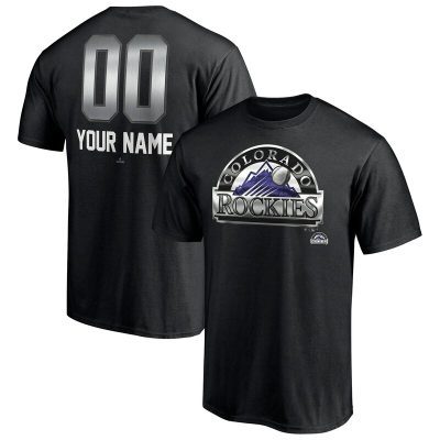 Colorado Rockies Black Personalized Name & Number Midnight Mascot Unisex T-Shirt Cotton Tee