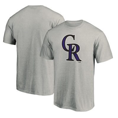 Colorado Rockies Heathered Gray Team Logo Unisex T-Shirt Cotton Tee