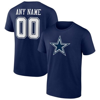 Dallas Cowboys Navy Team Personalized Name & Number Unisex T-Shirt Cotton Tee