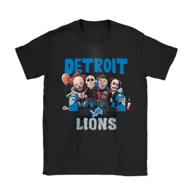 Detroit Lions x Halloween Holiday NFL x Horror Movie Unisex T-Shirt Cotton Tee TAT16360