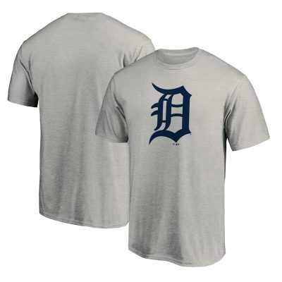 Detroit Tigers Heathered Gray Team Logo Unisex T-Shirt Cotton Tee