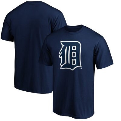 Detroit Tigers Navy Cooperstown Collection Forbes Team Logo Unisex T-Shirt Cotton Tee