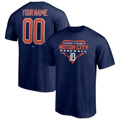 Detroit Tigers Navy Hometown Legend Personalized Name & Number Unisex T-Shirt Cotton Tee