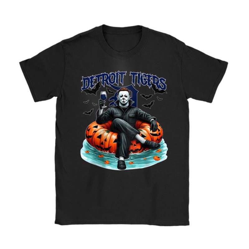 Detroit Tigers x Halloween Masquerade MLB x Michael Myers Masked Killer Unisex T-Shirt Cotton Tee TAT15827