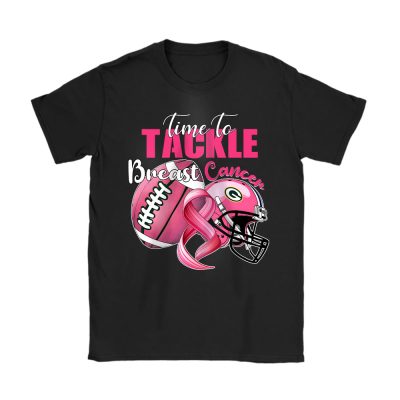 Green Bay Packers Support Cancer Warrior x Time To Tackle Breast Cancer Unisex T-Shirt Cotton Tee TAT15974