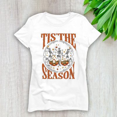 Halloween Tis The Season Skeleton Louis Vuitton Lady T-Shirt Women Tee LTL15113