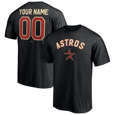 Houston Astros Black Cooperstown Winning Streak Alternate Personalized Name & Number Unisex T-Shirt Cotton Tee