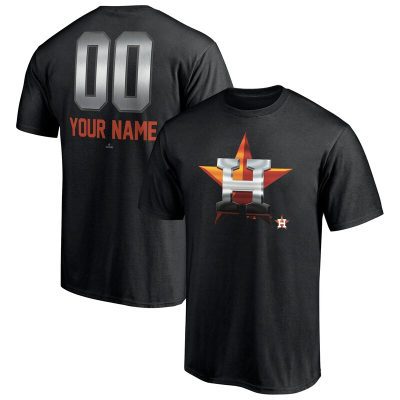 Houston Astros Black Personalized Name & Number Midnight Mascot Unisex T-Shirt Cotton Tee