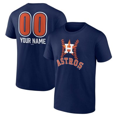 Houston Astros  Navy Personalized Name & Number Fastball Unisex T-Shirt Cotton Tee