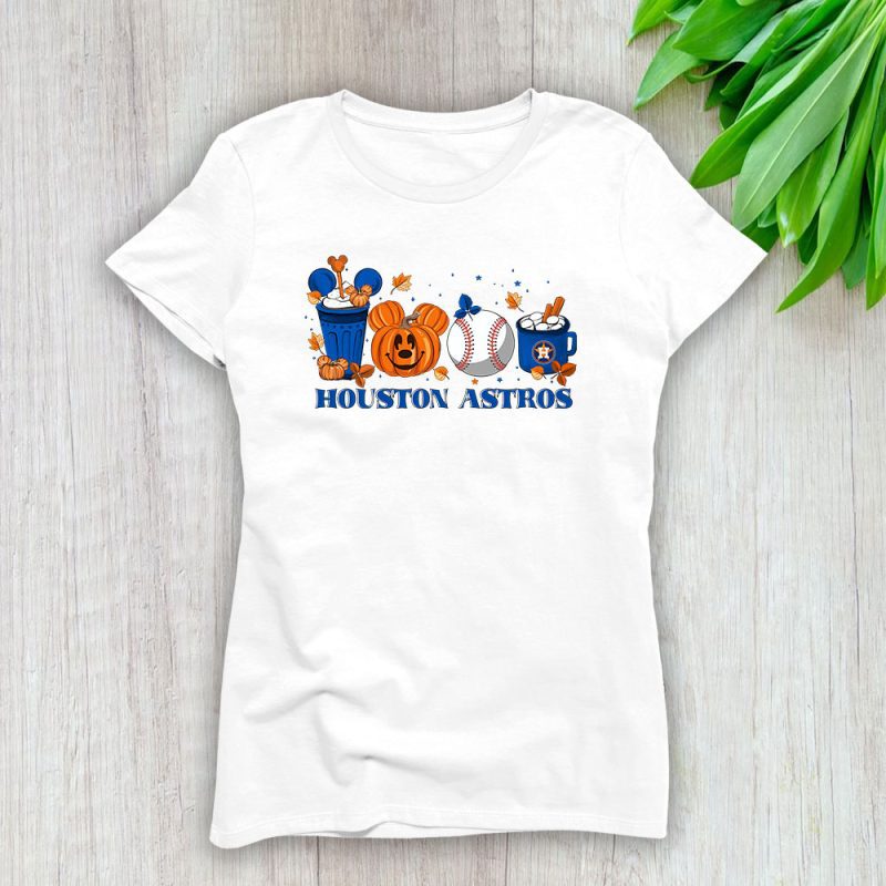 Houston Astros x Halloween Horror Nights x Pumpkin Face Lady T-Shirt Women Tee LTL15652