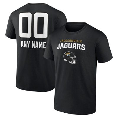 Jacksonville Jaguars Black Personalized Name & Number Team Wordmark Unisex T-Shirt Cotton Tee