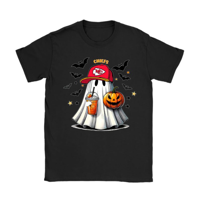 Kansas City Chiefs x Halloween Holiday NFL x Cute Ghost Unisex T-Shirt Cotton Tee TAT14813