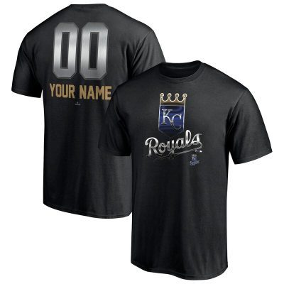 Kansas City Royals Black Personalized Name & Number Midnight Mascot Unisex T-Shirt Cotton Tee