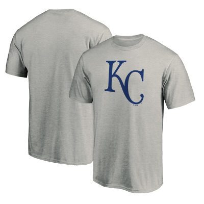 Kansas City Royals Heathered Gray Team Logo Unisex T-Shirt Cotton Tee