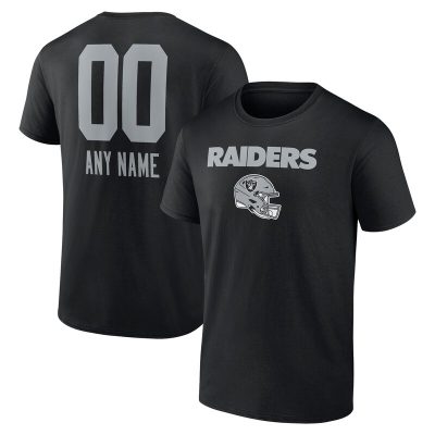 Las Vegas Raiders Black Personalized Name & Number Team Wordmark Unisex T-Shirt Cotton Tee