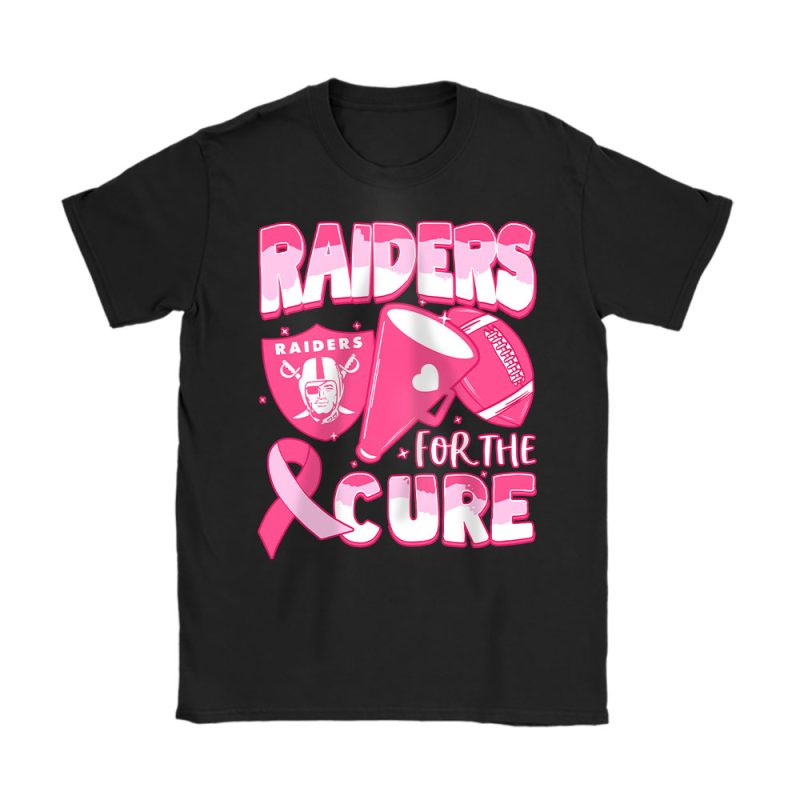 Las Vegas Raiders Support Cancer Warrior x Cancer Awareness x Breast Cancer Gift Unisex T-Shirt Cotton Tee TAT16047