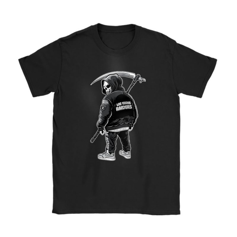 Las Vegas Raiders x Grim Reaper x NFL Halloween Unisex T-Shirt Cotton Tee TAT16500