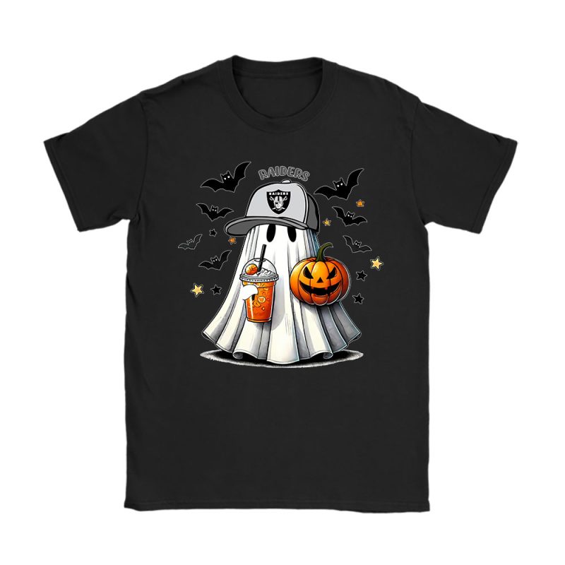 Las Vegas Raiders x Halloween Holiday NFL x Cute Ghost Unisex T-Shirt Cotton Tee TAT14846