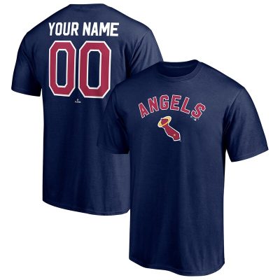 Los Angeles Angels Navy Cooperstown Winning Streak Personalized Name & Number Unisex T-Shirt Cotton Tee