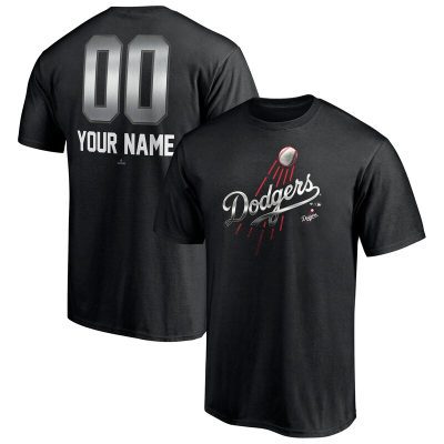 Los Angeles Dodgers Black Personalized Name & Number Midnight Mascot Unisex T-Shirt Cotton Tee