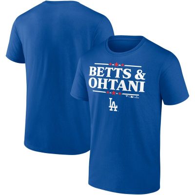 Los Angeles Dodgers Mookie Betts & Shohei Ohtani Royal Election Player Unisex T-Shirt Cotton Tee