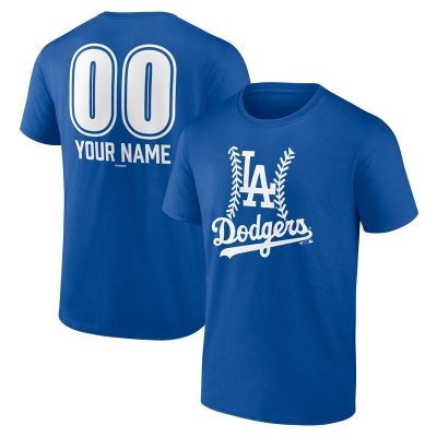 Los Angeles Dodgers  Royal Personalized Name & Number Fastball Unisex T-Shirt Cotton Tee