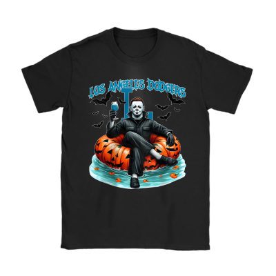 Los Angeles Dodgers x Halloween Masquerade MLB x Michael Myers Masked Killer Unisex T-Shirt Cotton Tee TAT15329