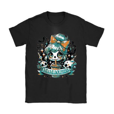 Miami Dolphins x Halloween Holiday NFL x Cute Ghost Unisex T-Shirt Cotton Tee TAT15361